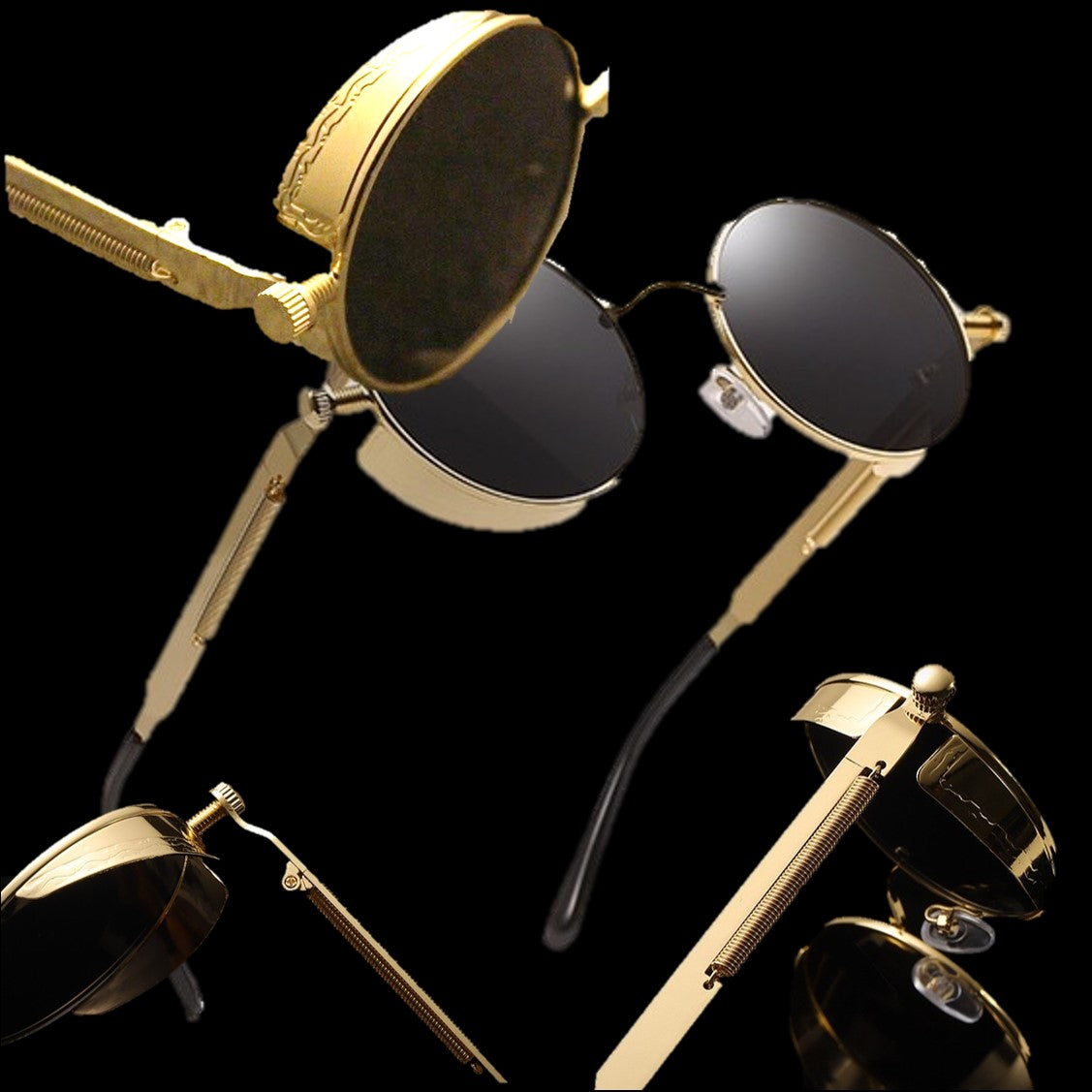 Round Retro Cool Shades. "Rodeo Rider" Sunglasses. Polarized lens. WickedYo